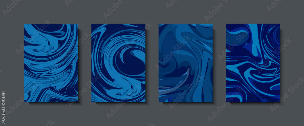 Wall mural abstract geometric background. liquid dynamic gradient color waves. fluid marble texture set.designs