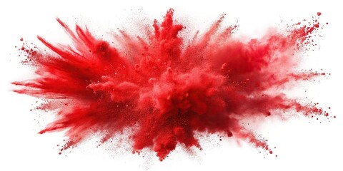 red powder explosion isolated on white background