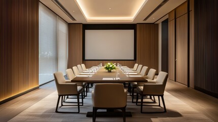 Modern conference room with elegant wooden design
