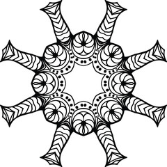 Flower Mandala Drawing Circular Pattern in the Form of a Mandala Decorative Ornament in Ethnic Oriental Style.