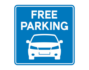 Free Parking sign with car icon. Vector illustration