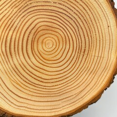 Fototapeta premium Closeup of tree rings in a crosssection of a log, each ring showing a different year of growth.