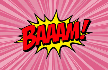Baaam! in colorful retro comic style pop art
