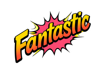 Fantastic in colorful retro comic style pop art
