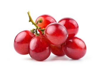 Red grape isolated on white background. Clipping path.