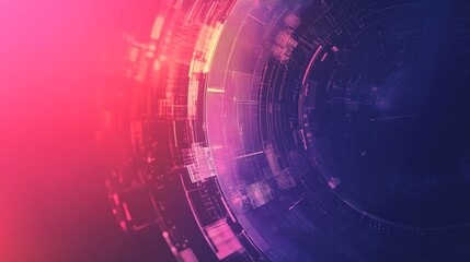 Obraz premium Abstract technology background with circular shapes forming data tunnel