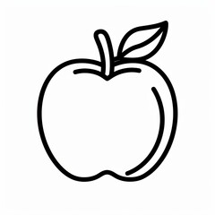 Line drawing icon of apple fruit