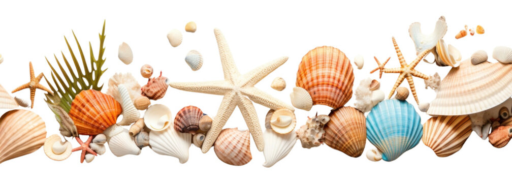 PNG Sumer beach border seashell nature invertebrate.