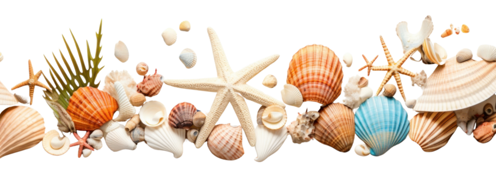 PNG Sumer beach border seashell nature invertebrate.