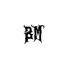 BM monogram logo design letter text name symbol monochrome logotype alphabet character simple logo