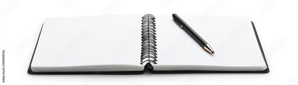 Aufkleber blank notebook with pen a canvas for creativity and ideas