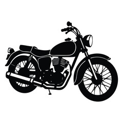 Retro vintage motorcycle silhouette vector 