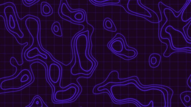 abstract purple map topographic background,  loop seamless pattern for geography education and presentation