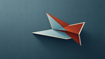 Naklejka premium Flat paper airplane icon against a solid blue backdrop. Wallpaper