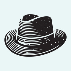 cowboy hat cap logo, hat cap icon vector, cowboy hat cap silhouette vector black and white