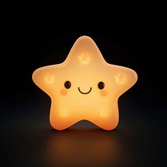 Cute cartoon star character. Decoration element for holiday greeting card poster design