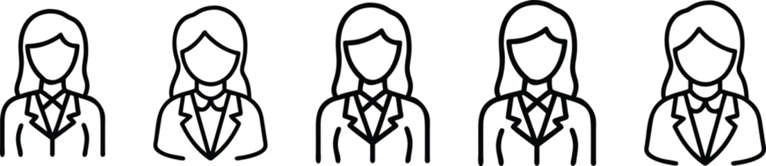 Business Woman Icon set vector illustration.