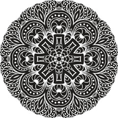 Mandala Color Wheel Circular Pattern in Form of Mandala With Flower for Henna, Mehndi, Tattoo, Decoration Decorative Ornament in Ethnic Oriental Style.