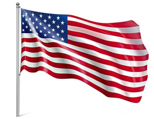 An American flag, symbolizing freedom, waves on a tall pole