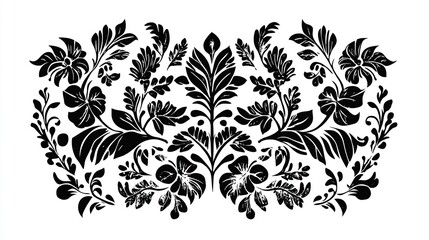 Fototapeta premium Black and White Floral Design
