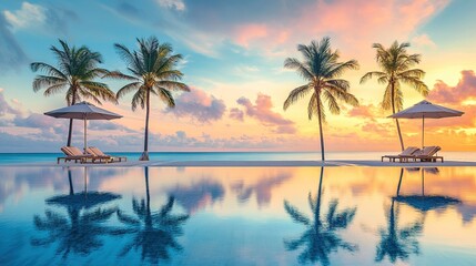 Fototapeta premium Tropical Paradise Sunset
