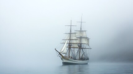 Fototapeta premium ship in the fog