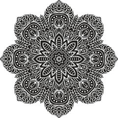 Mandala Flower Drawing Circular Pattern in Form of Mandala With Flower for Henna, Mehndi, Tattoo, Decoration Decorative Ornament in Ethnic Oriental Style.