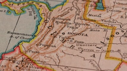 Colombia country map animation South America, detailed geography visualization