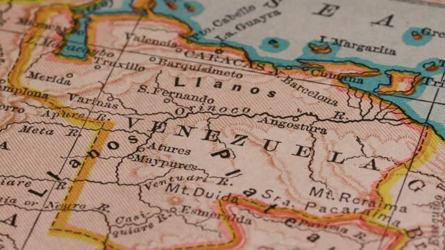 Venezuela country map animation South America, geography visualization