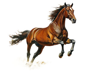 Obraz premium PNG Running horse painting artwork illustration.
