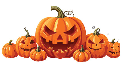 Fototapeta premium Halloween Pumpkins Vector Design 