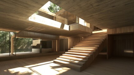 Fototapeta premium Modern Interior Design with Detailed Textures and Light