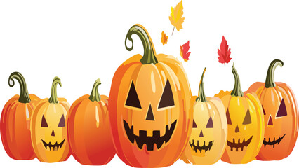 Halloween Pumpkins Vector Design 