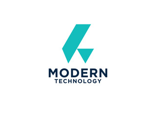 Letter L Logo Square Line. Flat Vector Logo Design 