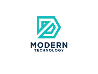 Simple Initial Letter D Logo. Geometric Line Infinity Style isolated on White Background. Usable for Business and Branding Logos.