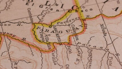 Paraguay country map animation South America, detailed geography visualization