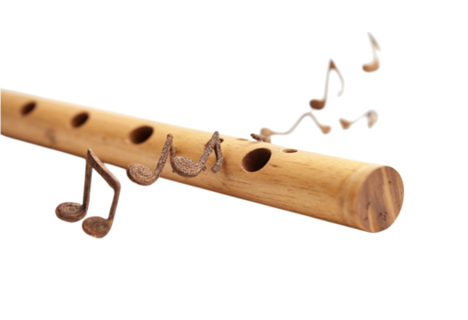 flute on white background