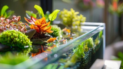 Stay organized and entertained with this clever combination of storage and aquarium perfect for any modern home.