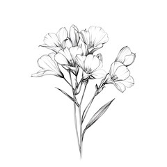 Obraz premium Elegant Black and White Line Drawing of Flowers