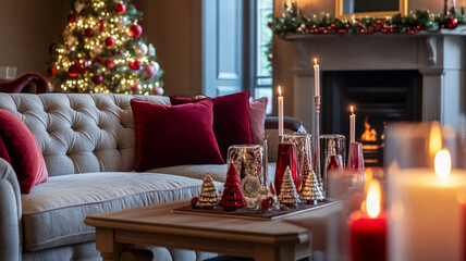 Christmas cottage decor, country house interior design and home decor, festive winter holiday decoration, English countryside style idea