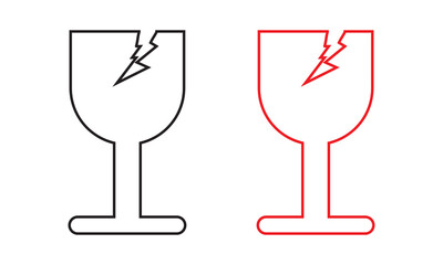 Fragile icon vector. Fragile package sign and symbol vector illustration.