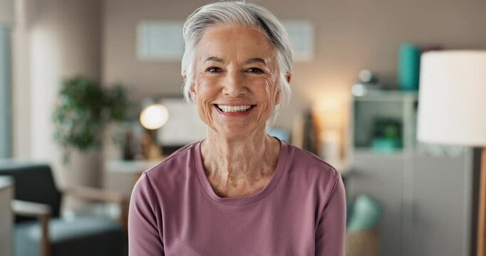 Physiotherapy, happy and face of senior woman for consultation, medical service and care. Healthcare, smile and portrait of mature patient for physical therapy for wellness, health and mobility