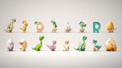 Fototapeta premium Engaging Alphabet Characters for Children’s Learning