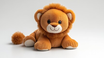 Adorable plush lion toy with friendly expression and soft fur