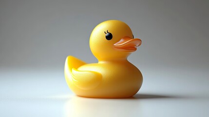 Yellow rubber duck isolated on a clean white background