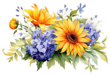 Obraz premium PNG Summer flower sunflower painting pattern.