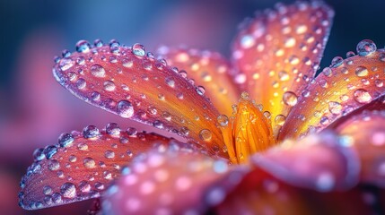Fototapeta premium Macro image of water drops on a beautiful flower