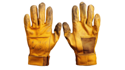 A pair of black work gloves isolated on a white background, symbolizing protection for hands and fingers