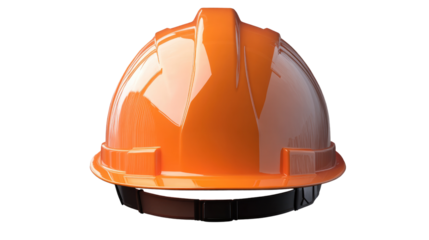 Yellow hard hat isolated on white background, representing safety and protection in construction and work environments