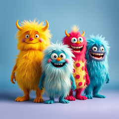 funny cartoon zombie with horns two owls monster funny cartoon zombie with horns two owls monster